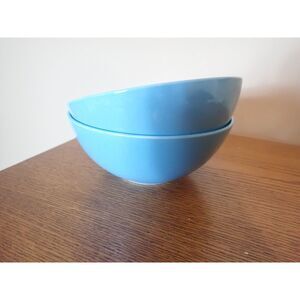 Ikea Glossy Turquoise Blue Soup Cereal Bowls 21963 Stoneware (2) Two Lot